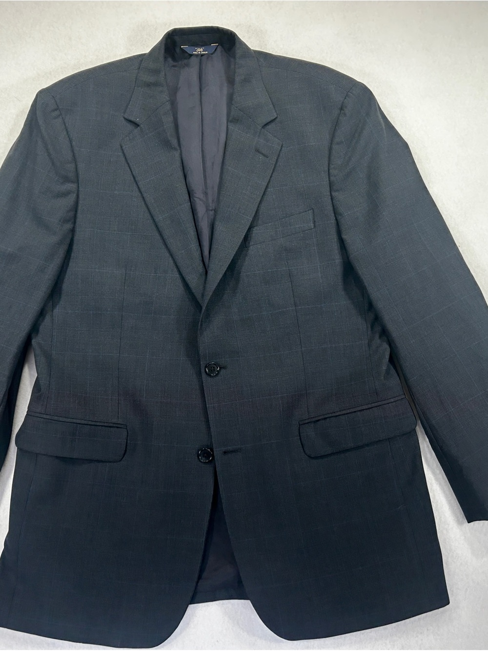Brooks Brothers 346 Stretch Gray Blue Windowpane Blazer Men's 42L